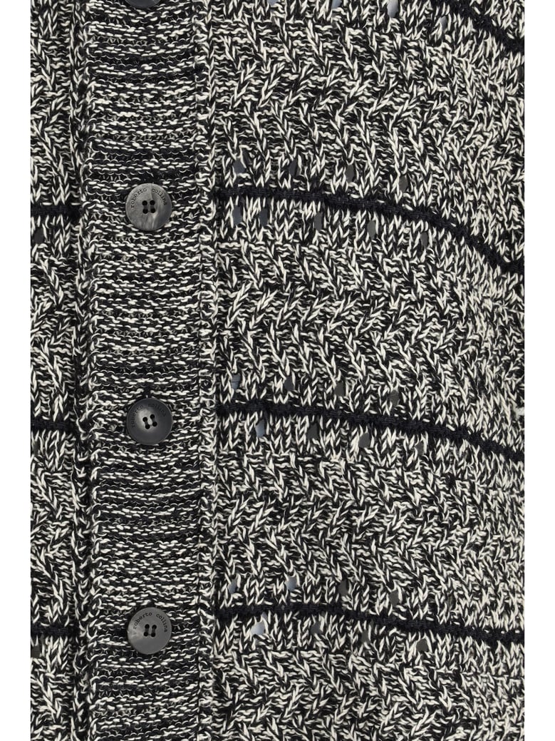 mouliné knit shirt black/ecru by Selfnex