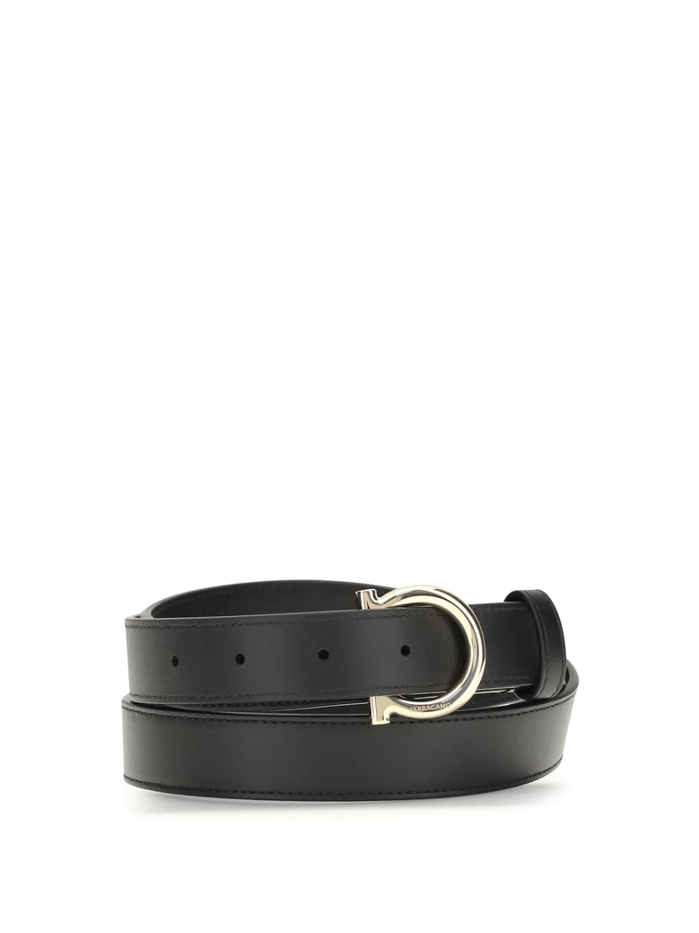 belt gancini black calf leather by Selfnex