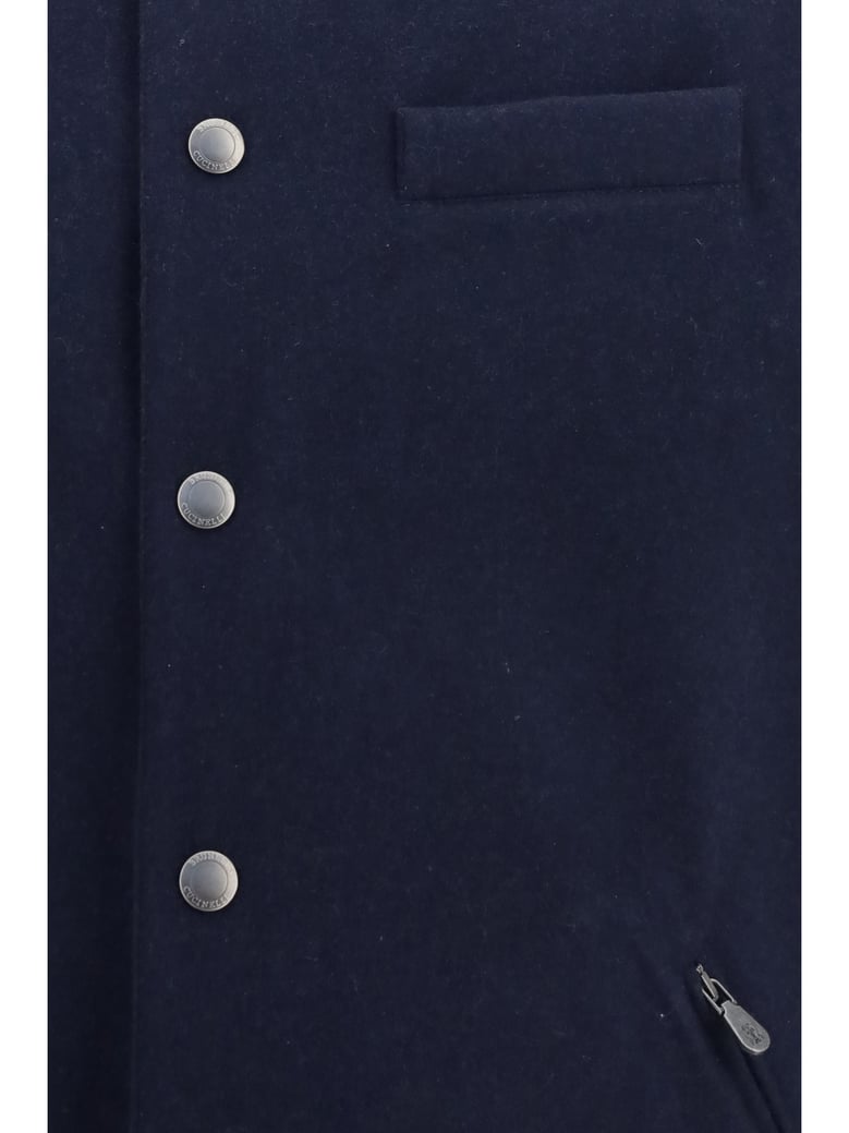 wool down vest blue by Selfnex