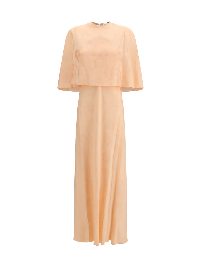 long dress bouquet jacquard white by Selfnex