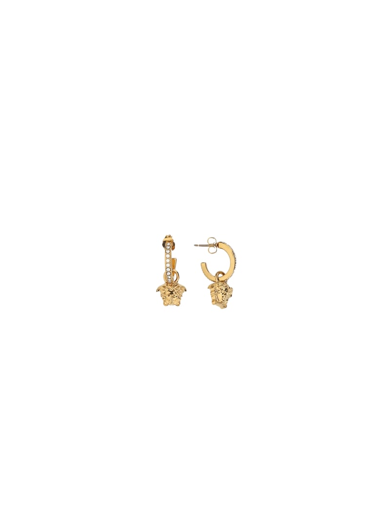 drop earrings medusa head gold crystal by Selfnex