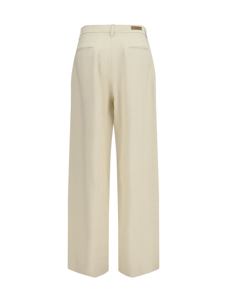 wide leg canvas pants light beige by Selfnex