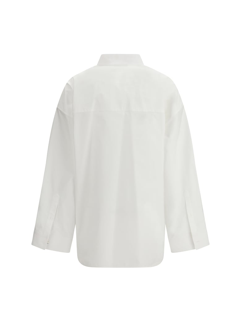 shirt lace-up cotton white by Selfnex