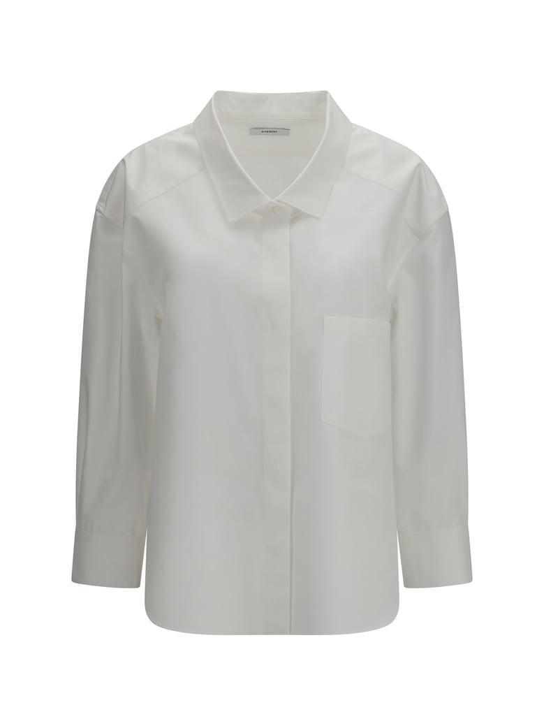cotton poplin shirt white by Selfnex