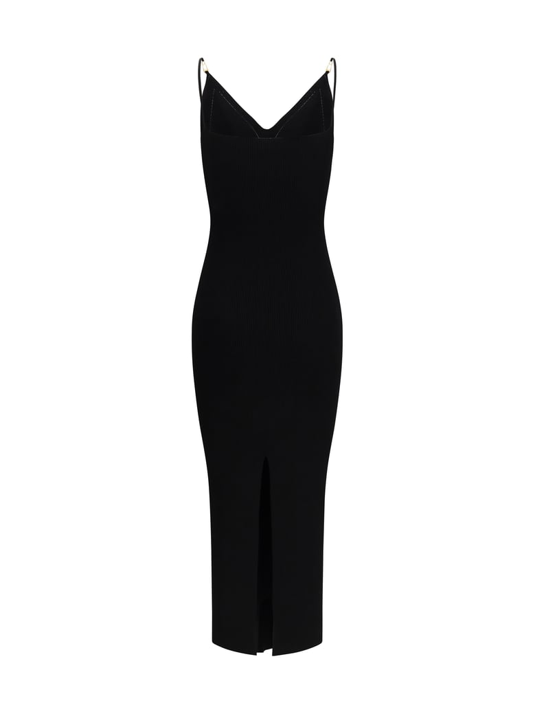 slip midi dress safety pin black by Selfnex