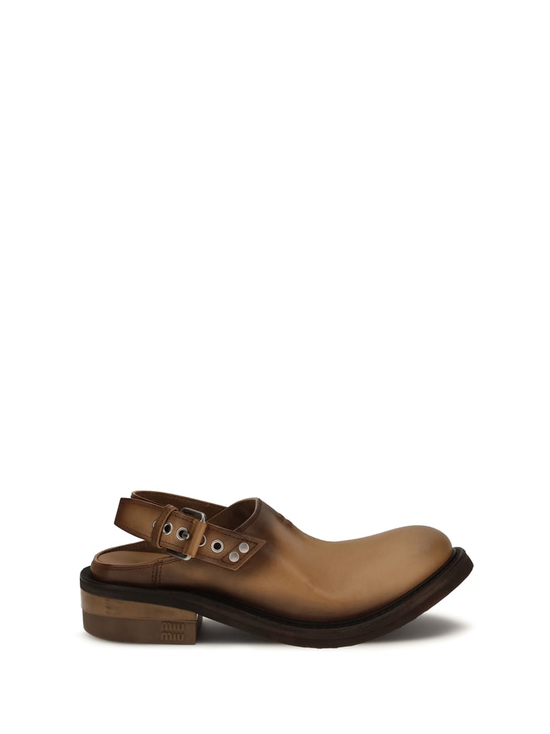 mules foule tan leather by Selfnex
