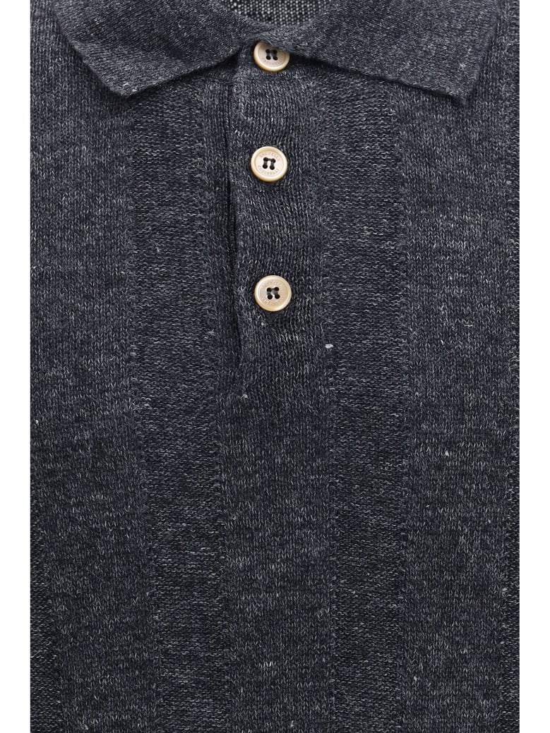 cotton polo shirt lignite/hazelnut by Selfnex