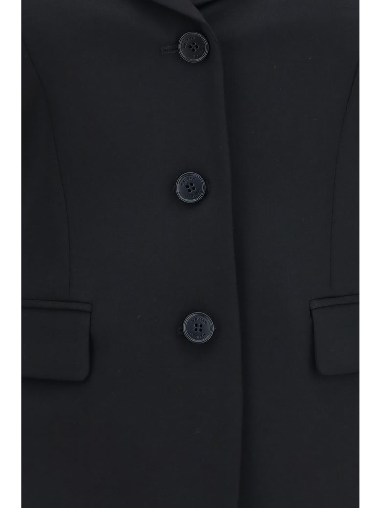 jacket off-shoulder black merino wool by Selfnex