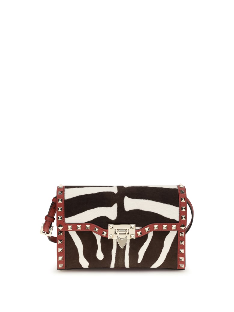 shoulder bag zebra-print white/dark brown/red v by Selfnex