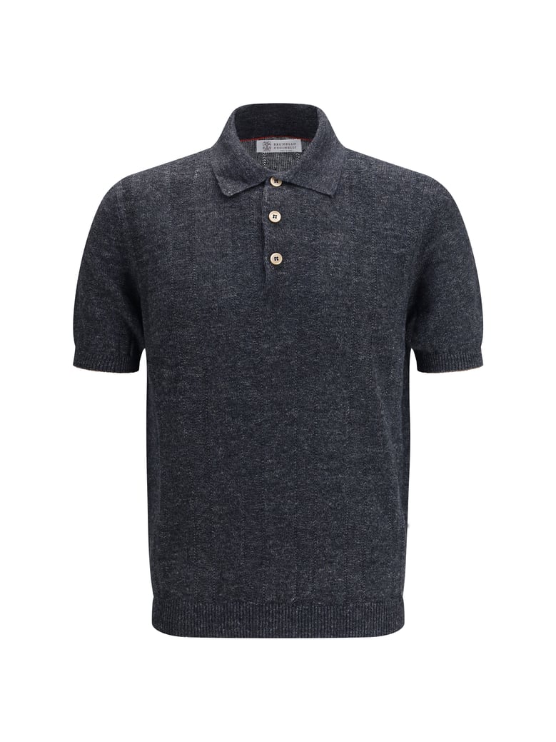 cotton polo shirt lignite/hazelnut by Selfnex