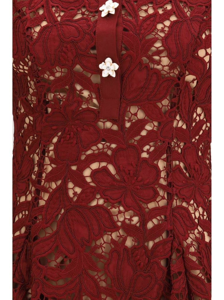 dress short lace burgundy by Selfnex