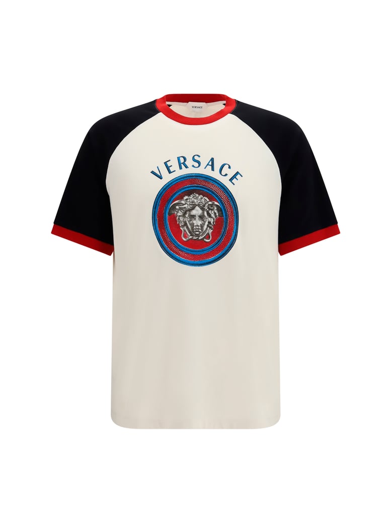 t-shirt cotton jersey medusa logo dirty white/black by Selfnex