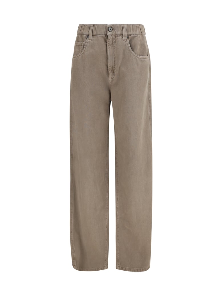 wide-leg jeans earth brown by Selfnex