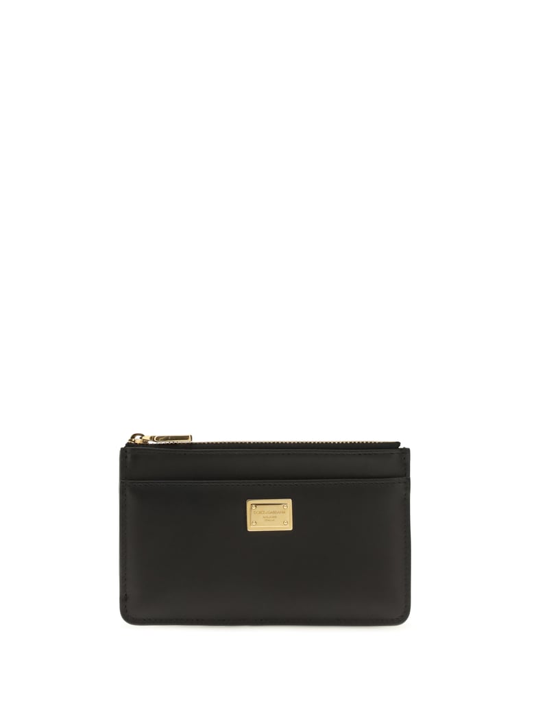 card holder with zip - black calf leather by Selfnex