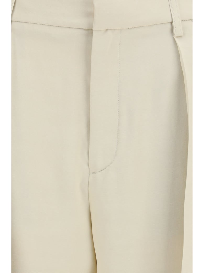 wide leg canvas pants light beige by Selfnex