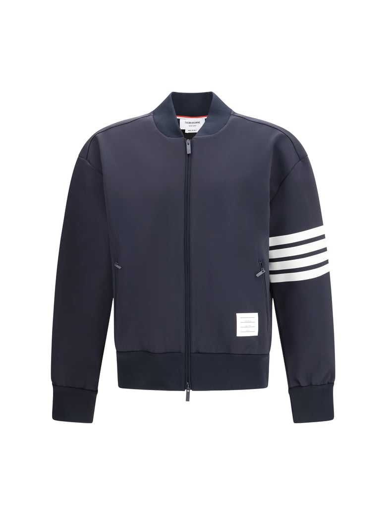 zipped bomber jacket navy by Selfnex
