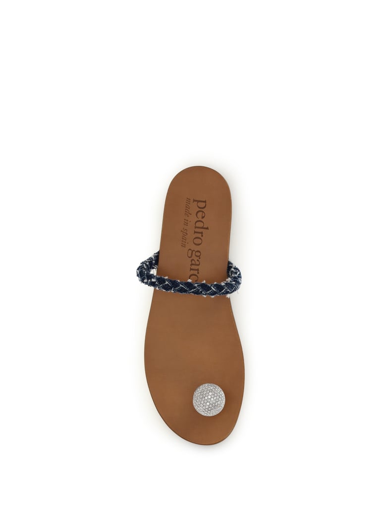 sandals jewel-embellished dark denim by Selfnex