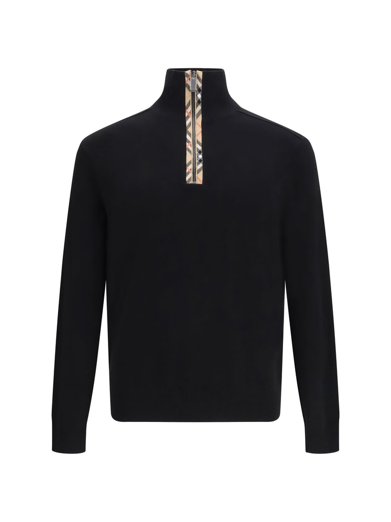 wool sweater check black by Selfnex