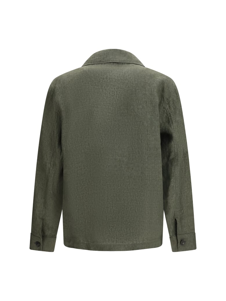 shirt serafino linen olive by Selfnex