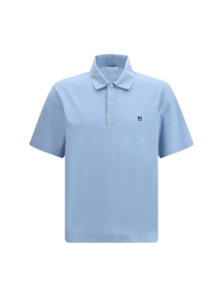 polo shirt washed denim by Selfnex