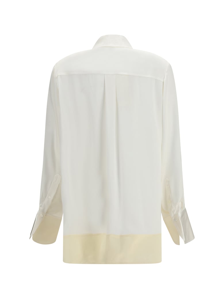 tuxedo shirt soft white satin by Selfnex