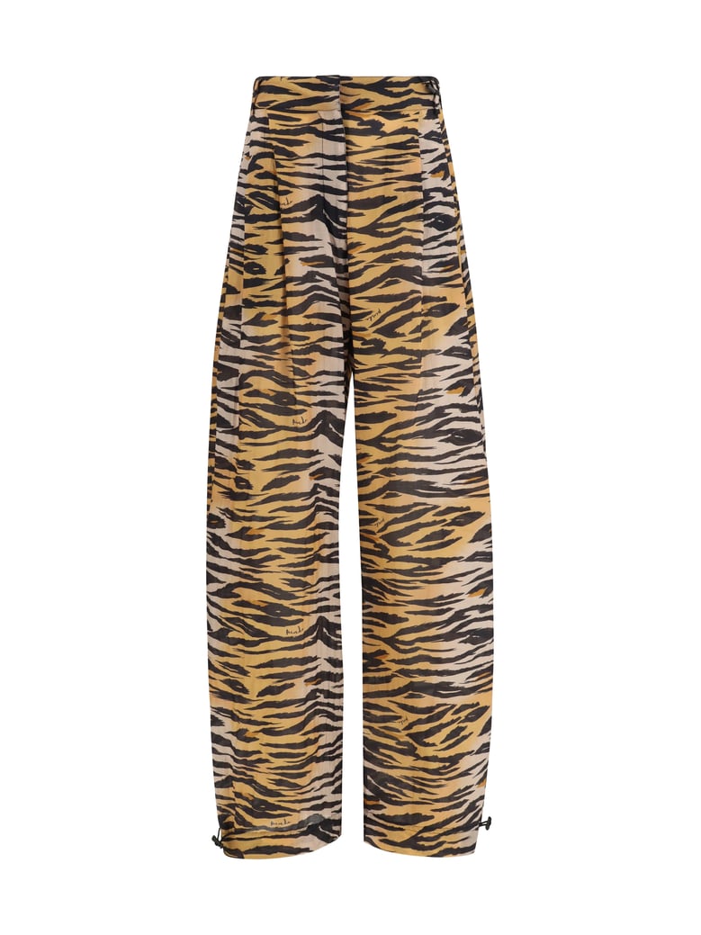 trousers barrel-fit animal-print by Selfnex