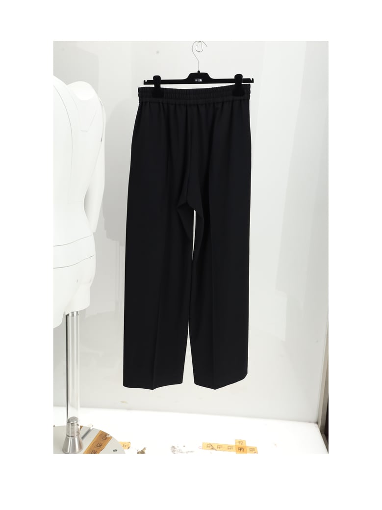 trousers with elastic waist, black by Selfnex