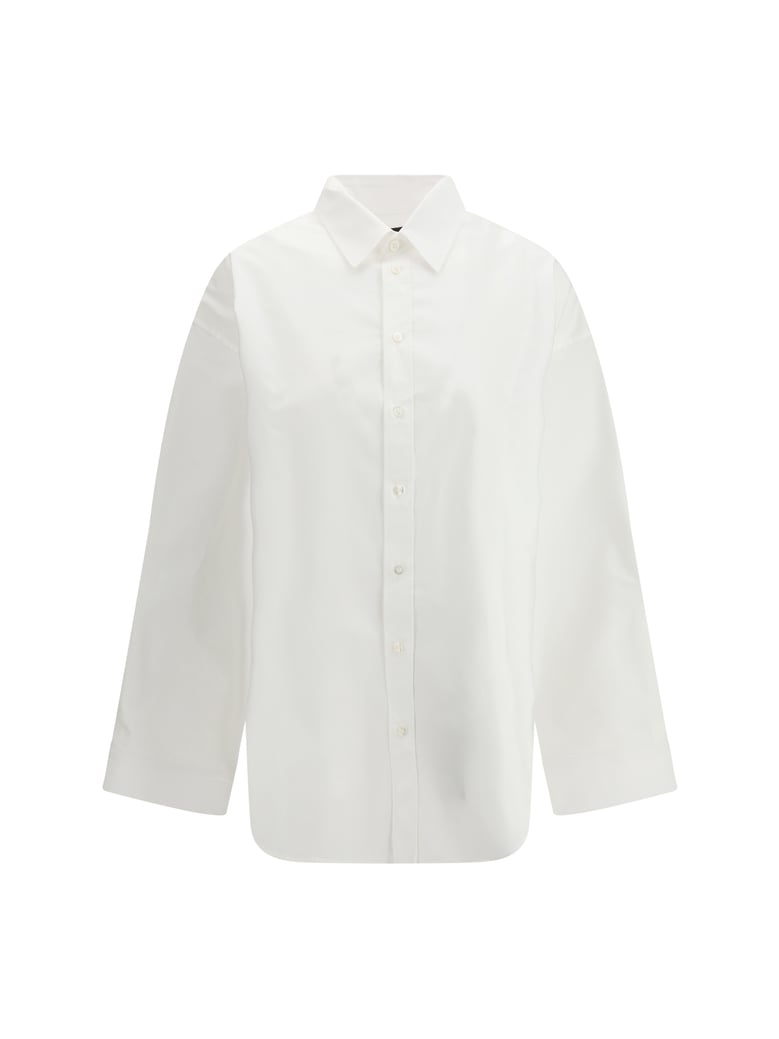 shirt lace-up cotton white by Selfnex