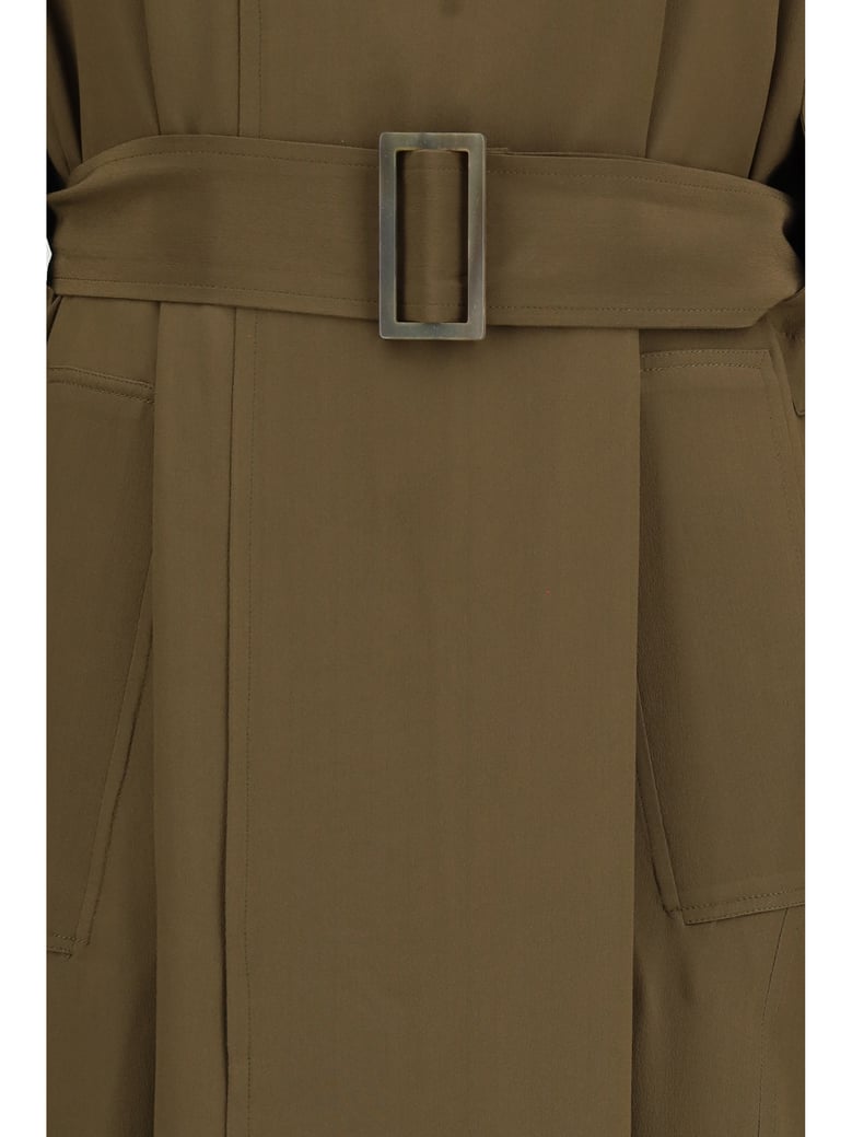 trench coat silk olive by Selfnex