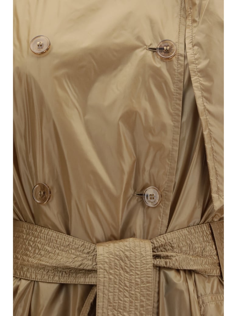 trench coat lavallière collar beige by Selfnex