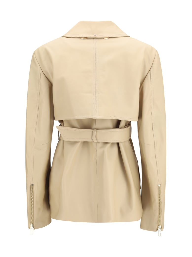 convertible leather jacket stenzone beige by Selfnex