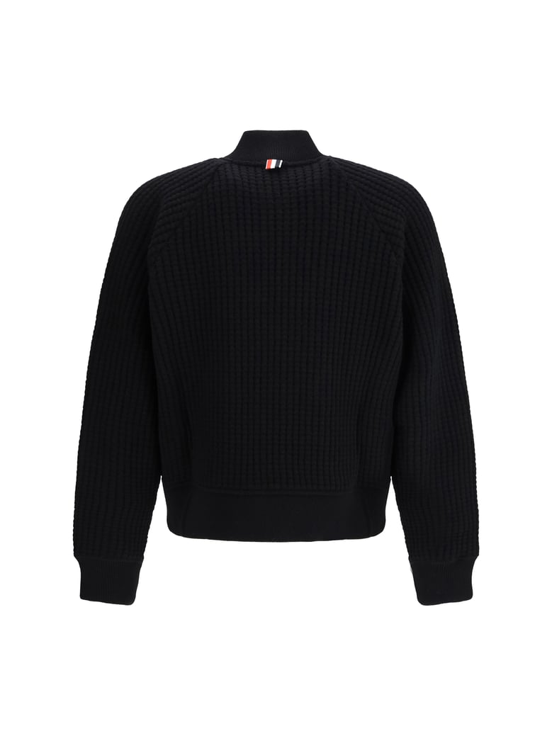 knit bomber jacket black by Selfnex