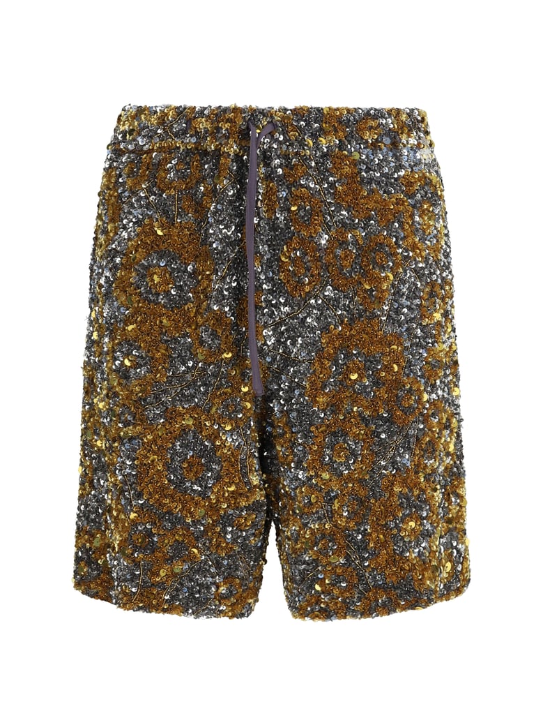 shorts sequin-embellished silver by Selfnex