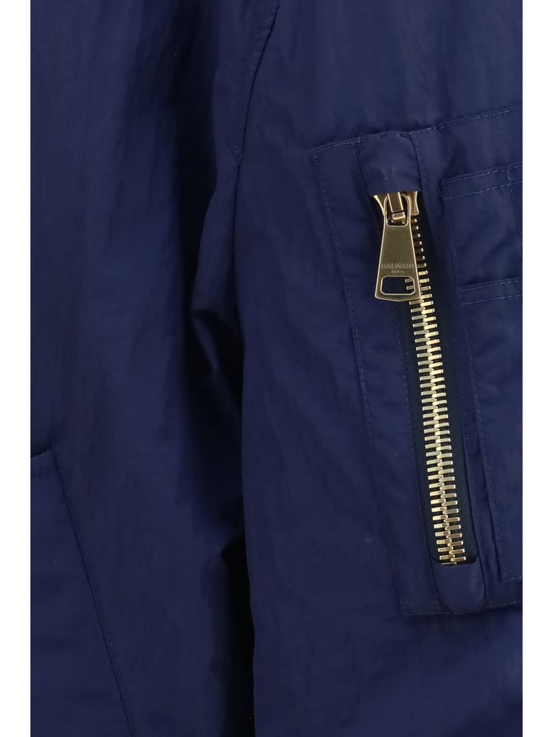 nylon bomber jacket with embroidered back by Selfnex