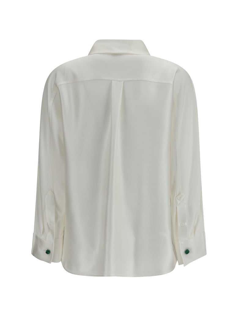 shirt oversized silk satin chalk by Selfnex