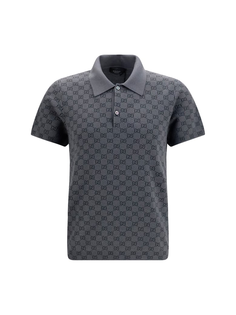 polo shirt gg jacquard new grey/rock by Selfnex
