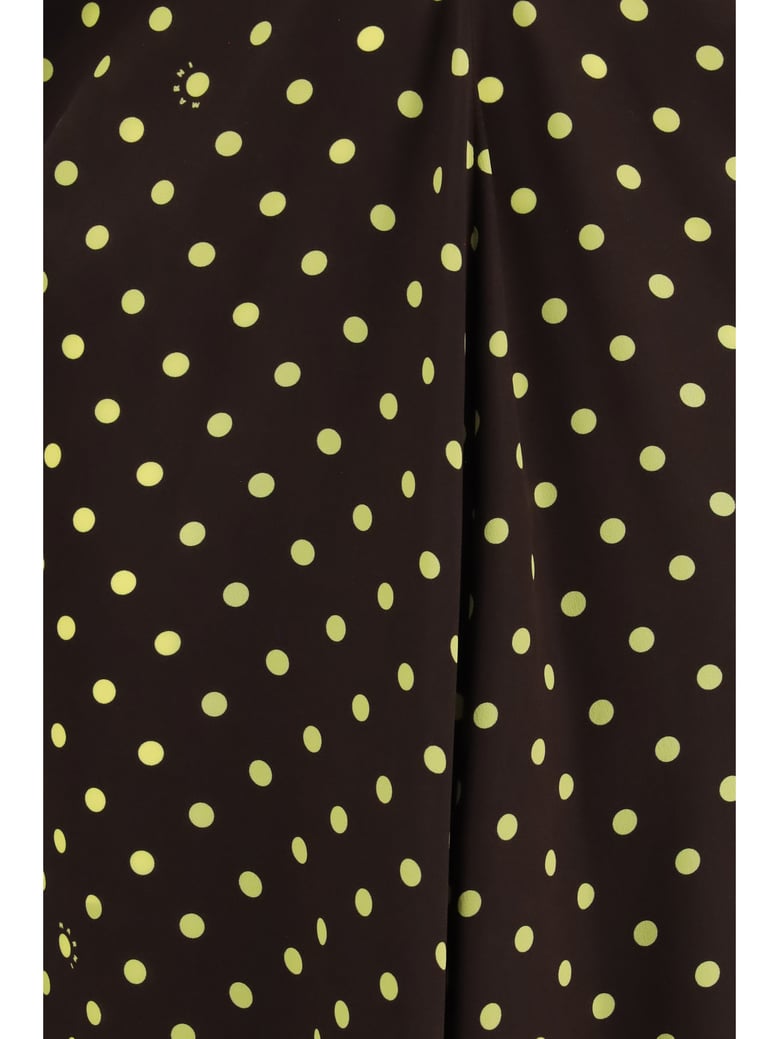 dress crepe polka dot sadelle brown by Selfnex