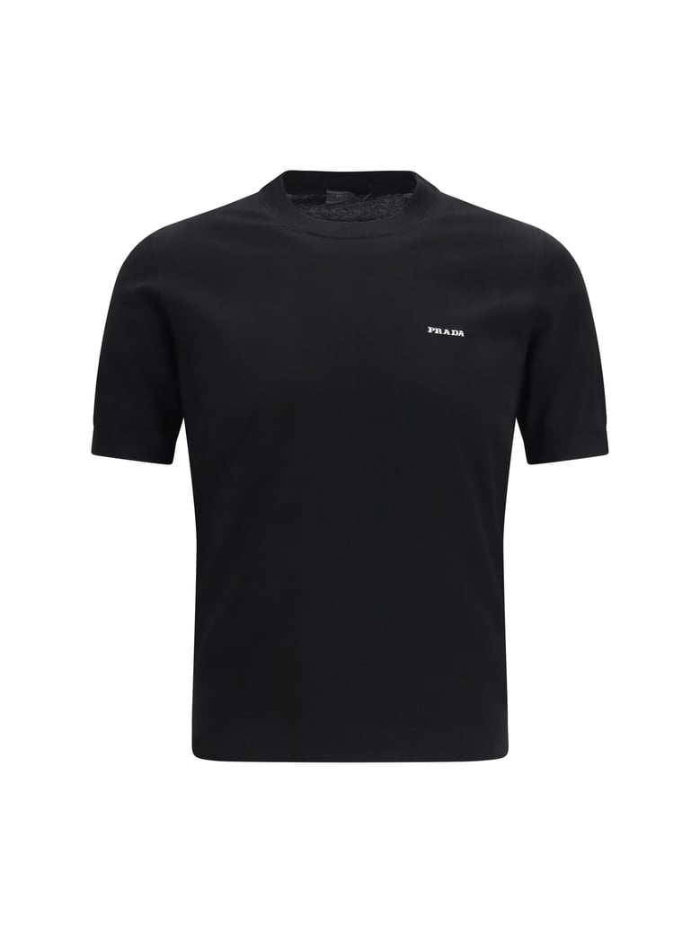 knit crew-neck cotton black by Selfnex