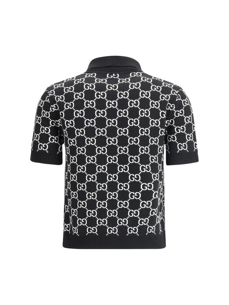 polo top gg wool jacquard black/white by Selfnex
