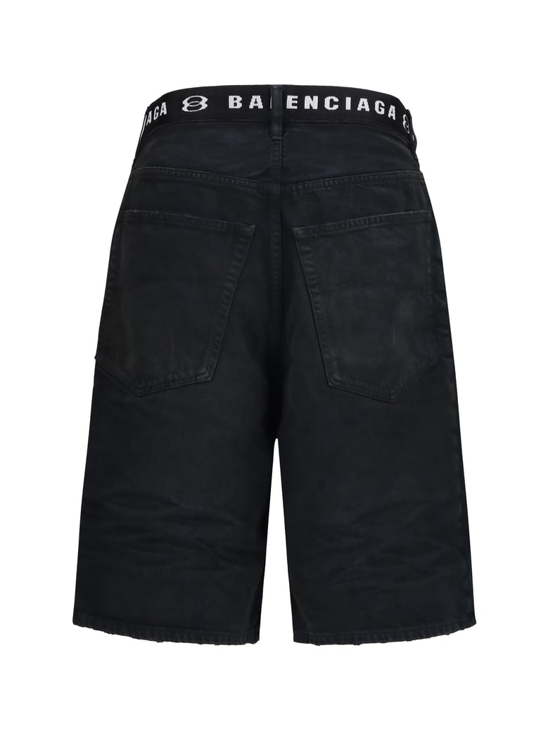 belted shorts dark brown/black by Selfnex