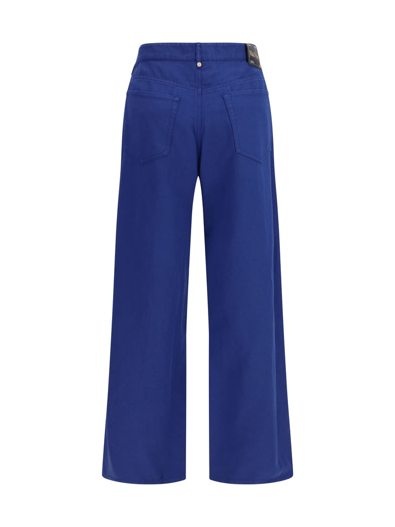 cotton-linen pants bluette by Selfnex