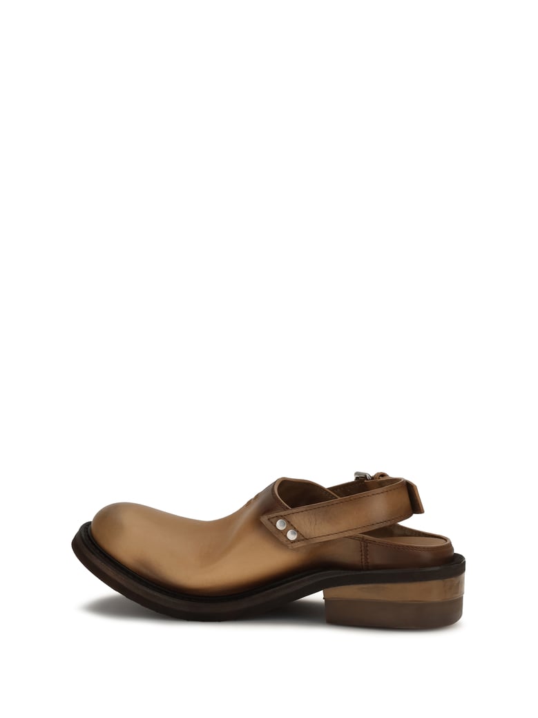 mules foule tan leather by Selfnex