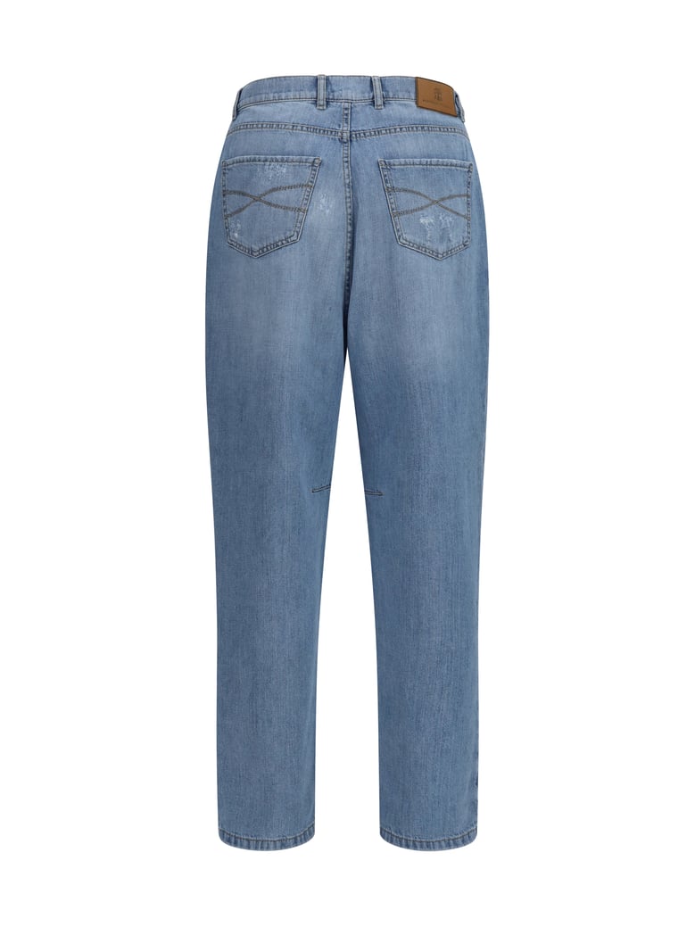 jeans worn-effect light denim by Selfnex