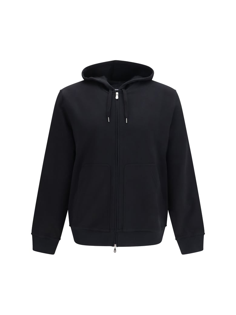 hoodie cotton zip-up black by Selfnex