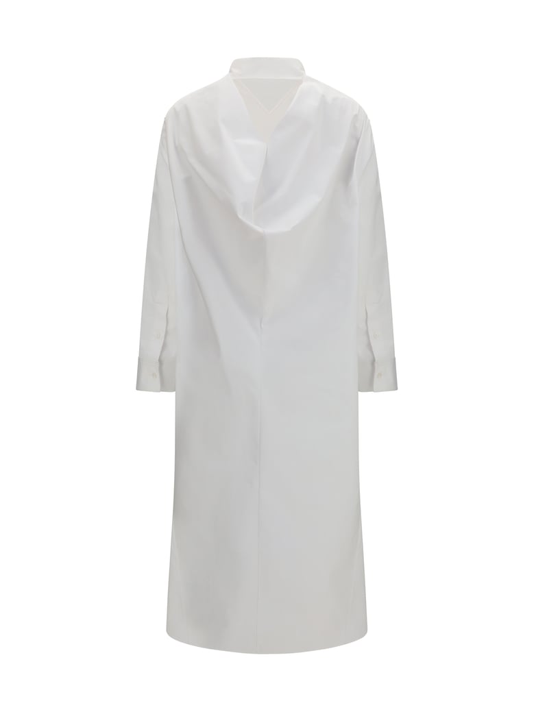 long shirt dress white by Selfnex