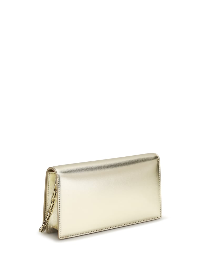 clutch bettina platinum/gold laminated leather by Selfnex