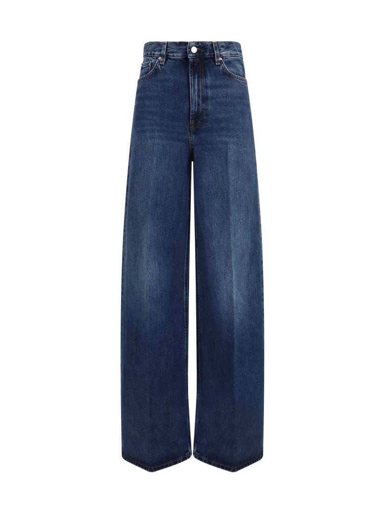 wide-leg denim jeans dark blue by Selfnex