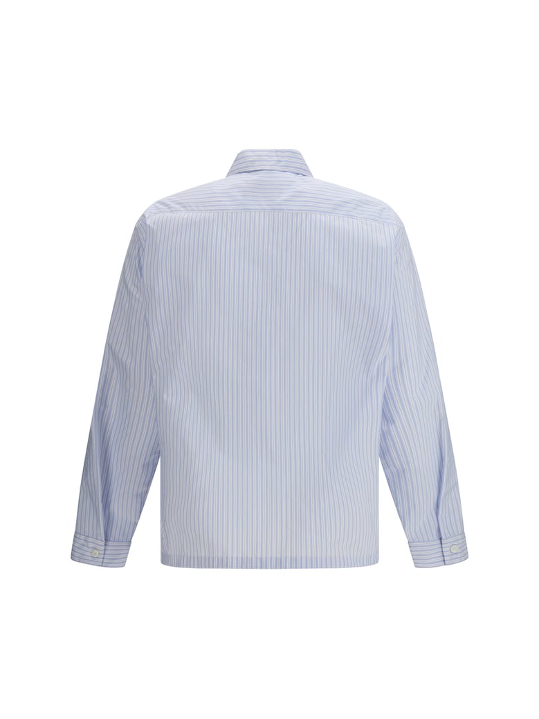 shirt re-nylon striped white/sky blue by Selfnex