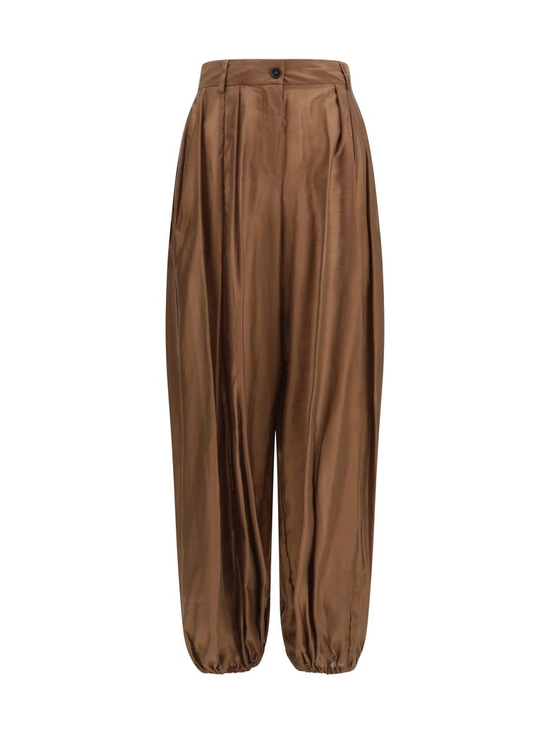 pants in chocolate muslin by Selfnex