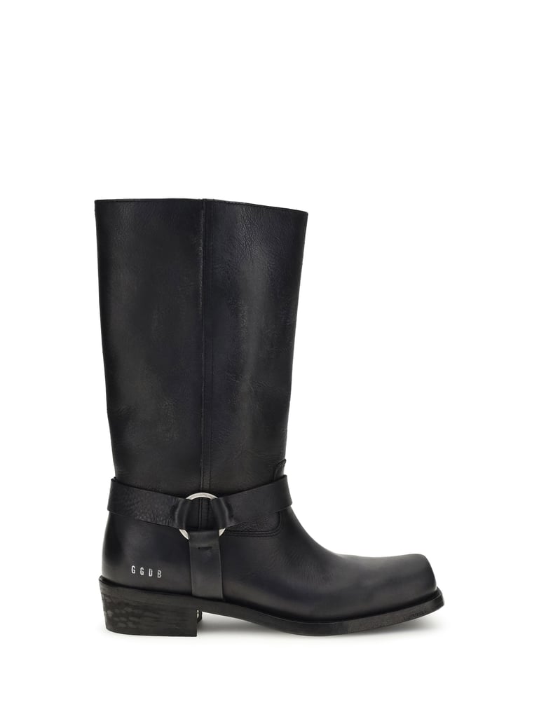 leather biker boots black by Selfnex